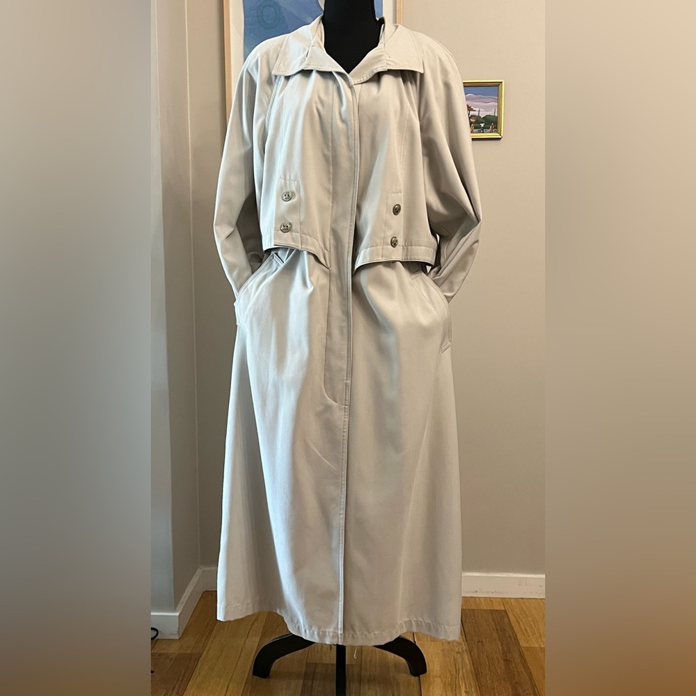 Valerie Stevens light tan trench